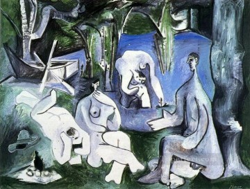  une - Le dejeuner sur l herbe Manet 5 1961 Abstract Nude